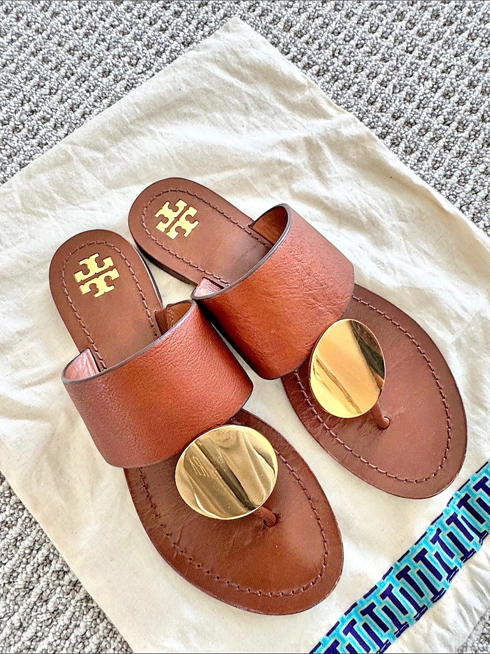 Tory Burch Patos Disk Thong Sandal Brown